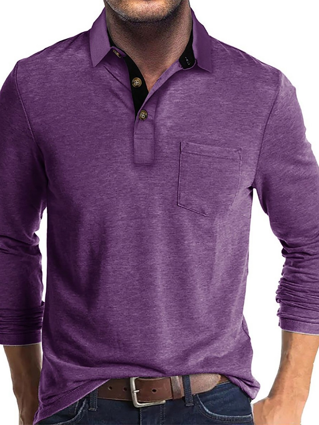 

StyleCast x Revolte Men Solid Polo Collar Cotton T-shirt, Purple