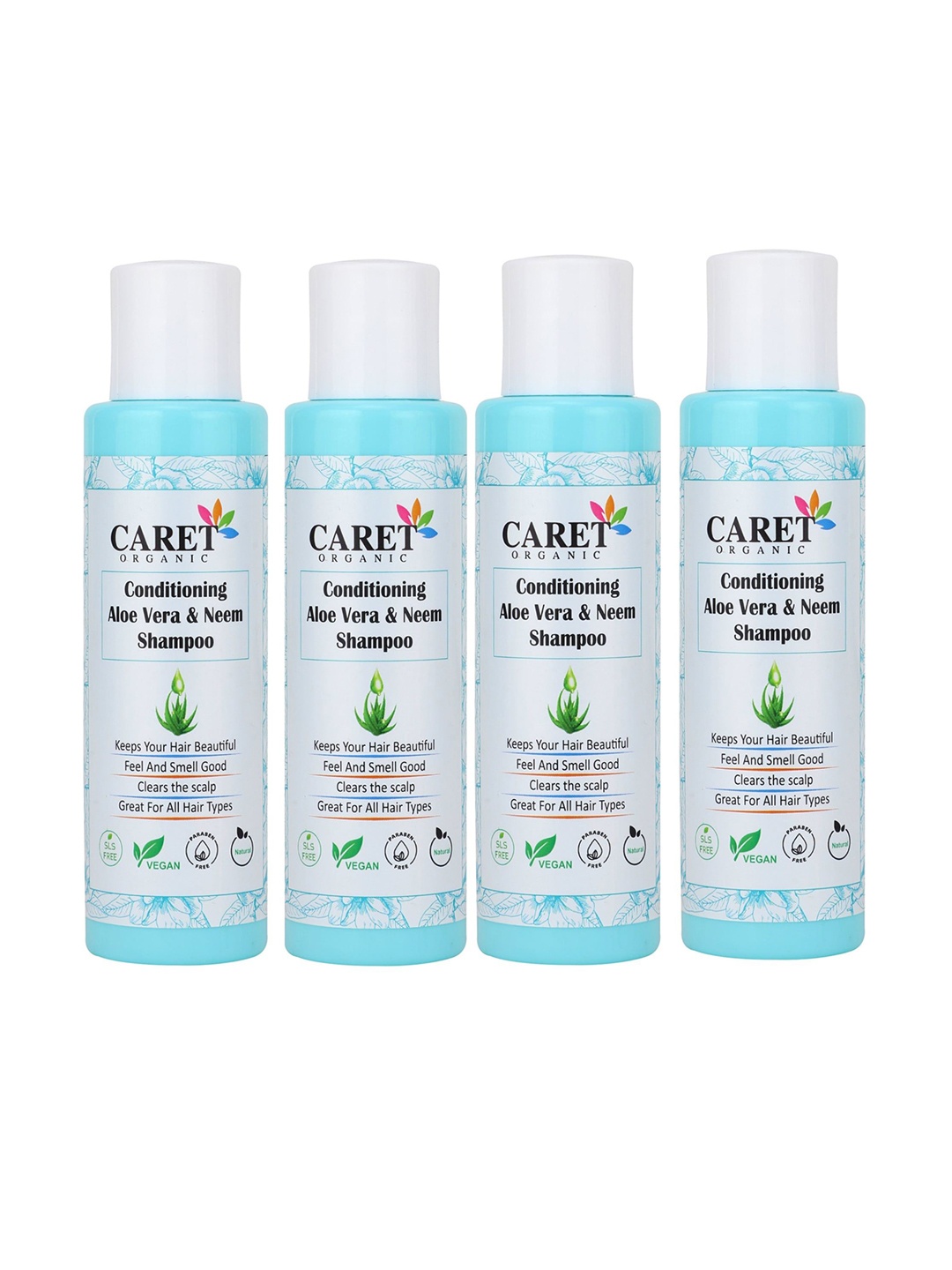 

CARET ORGANICSet Of 4 Conditioning Aloevera & Neem Shampoo-100ml Each, White