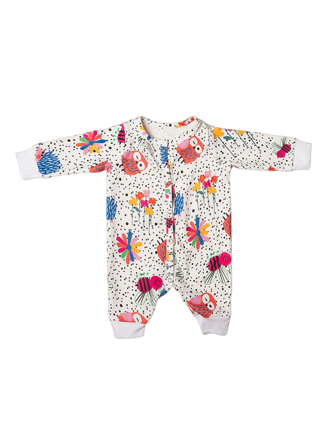 

BAESD Infant Conversational Printed Round Neck Romper, White
