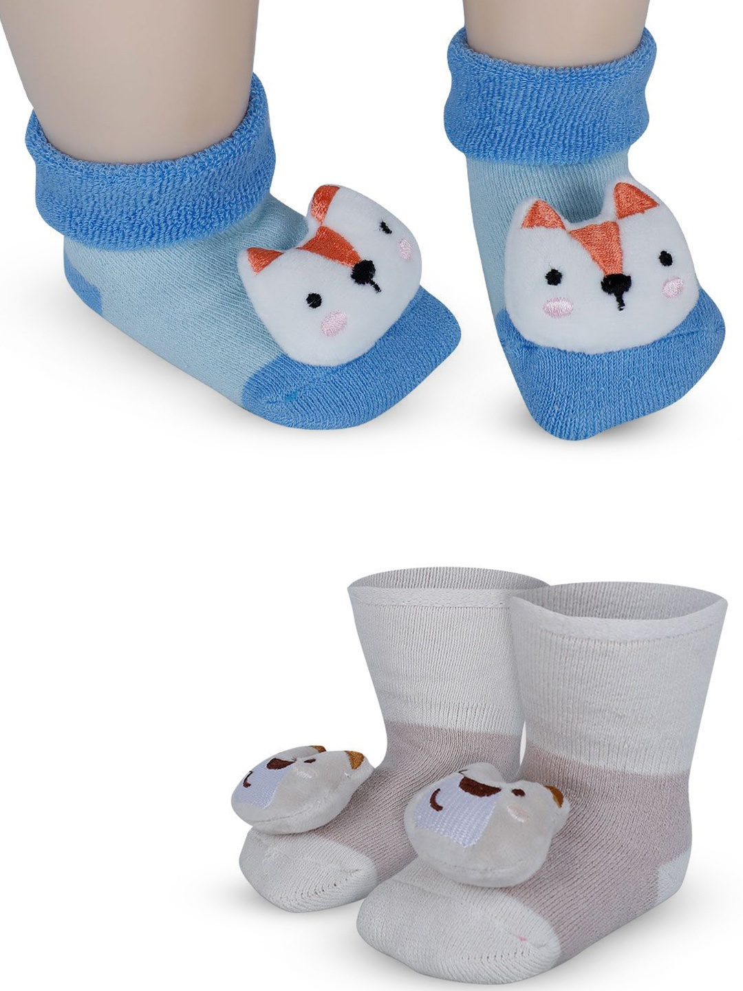 

Baby Moo Unisex Kids Cotton Booties, Beige