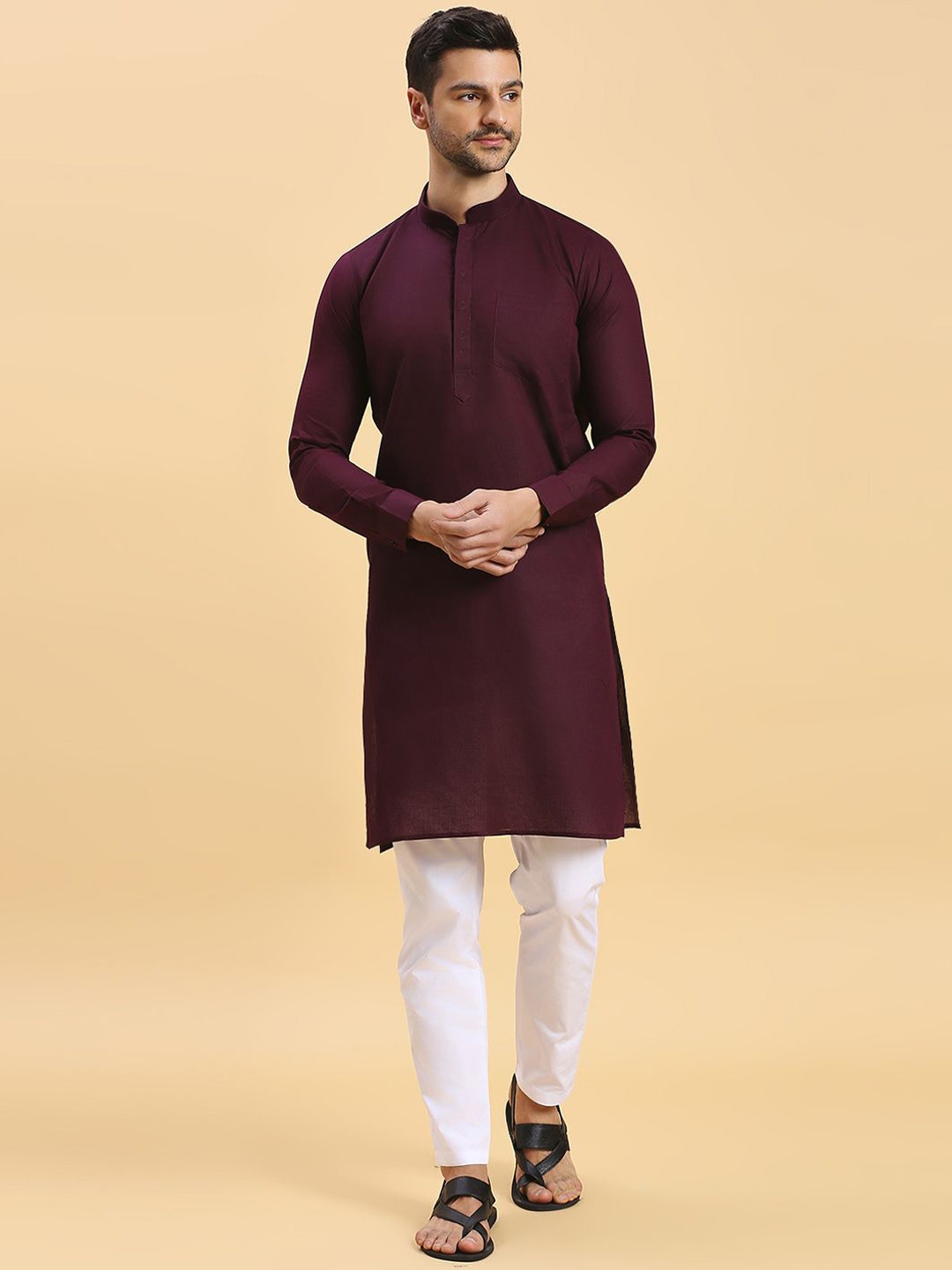 

RAJUBHAI HARGOVINDAS Men Quirky Kurta, Purple
