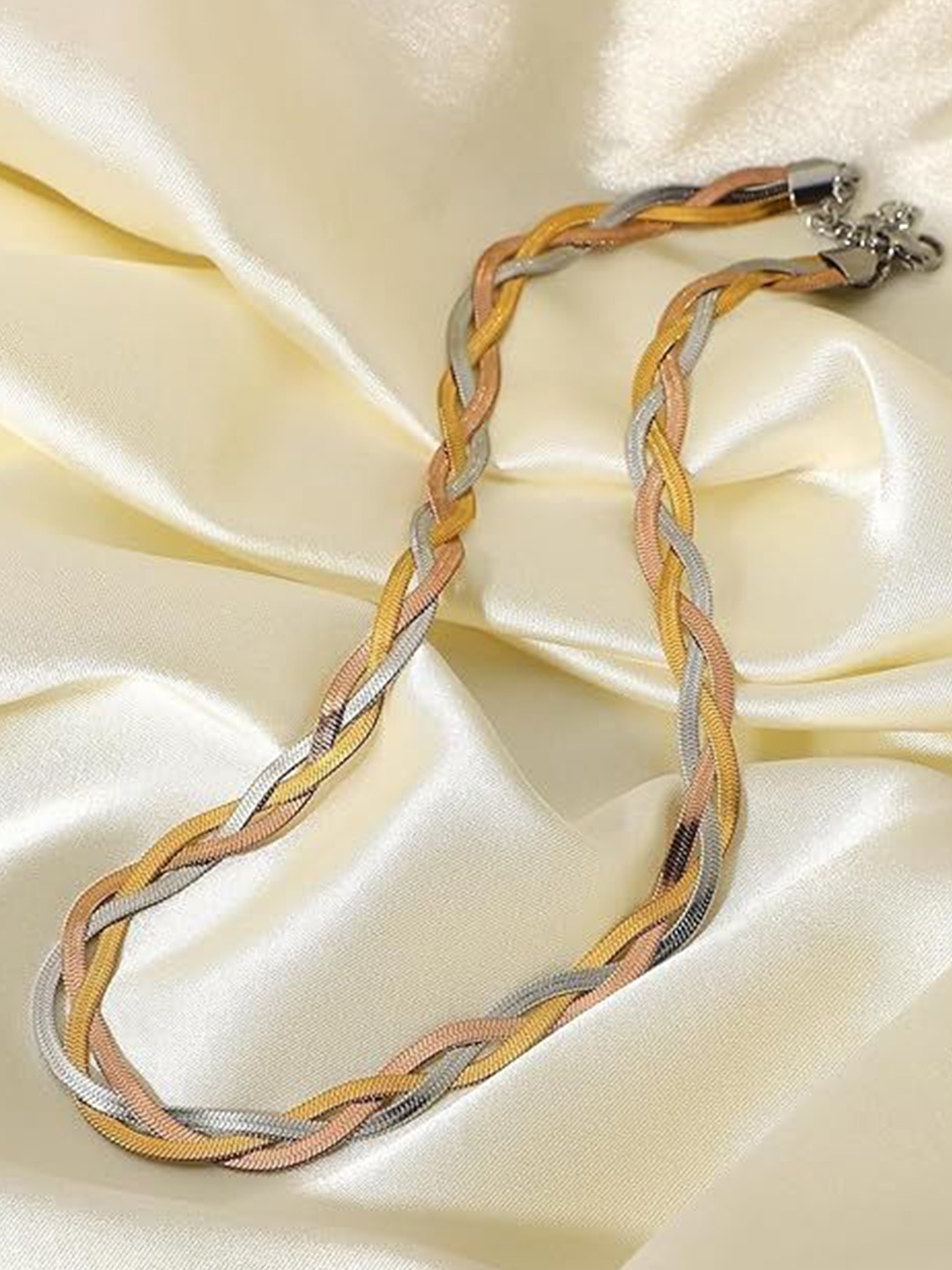 

MEENAZ Gold-Plated Stainless Steel Link Chain Necklace