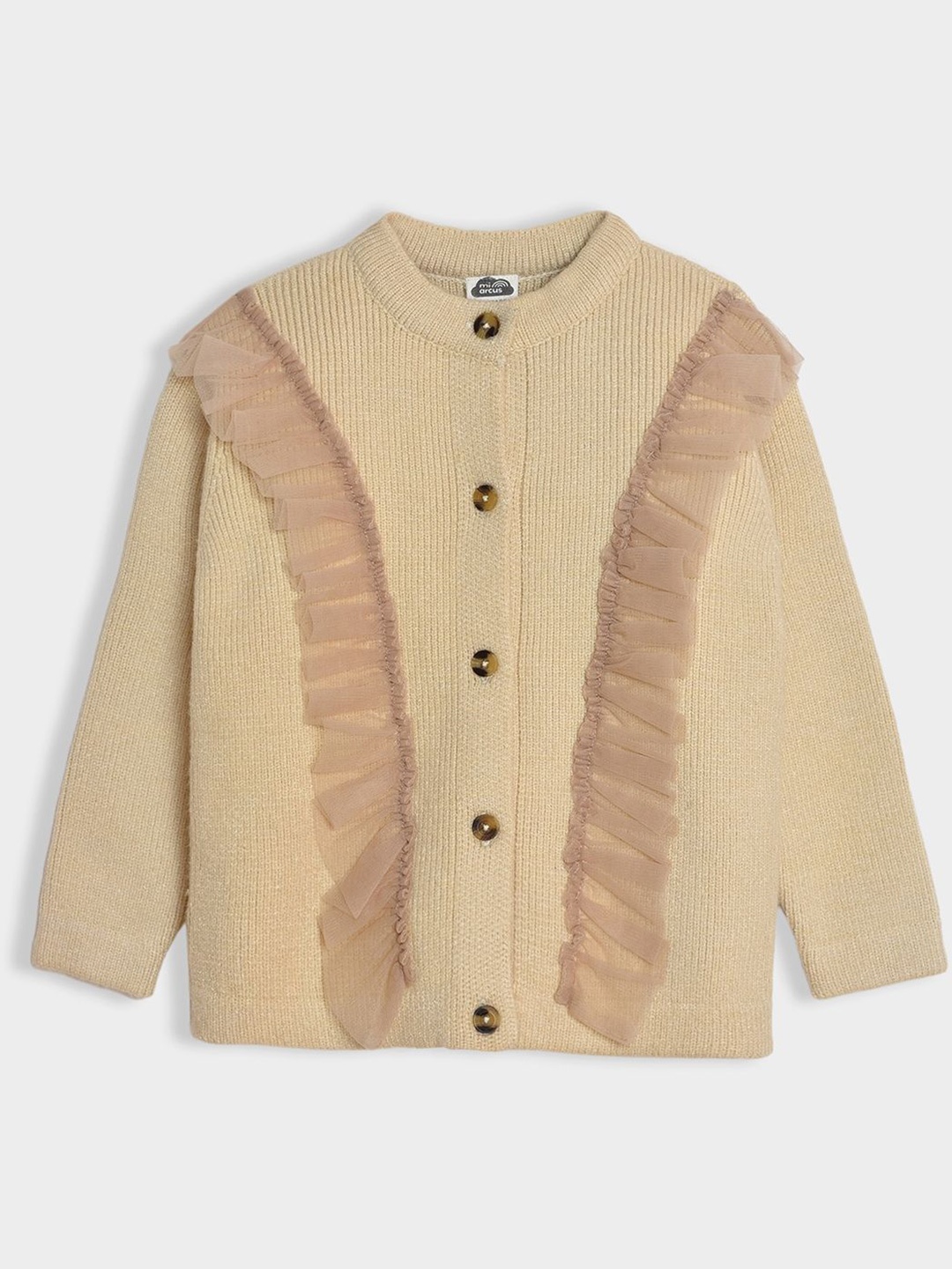 

MiArcus Girls Cable Knit Cardigan, Beige