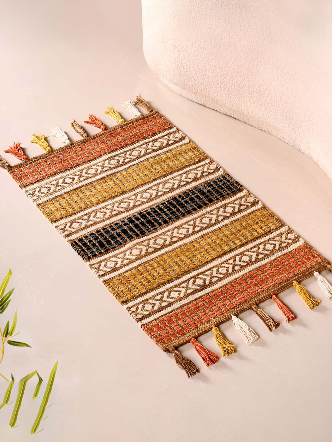 

Nestasia Brown& Red Striped Pure Cotton Rectangular Doormat