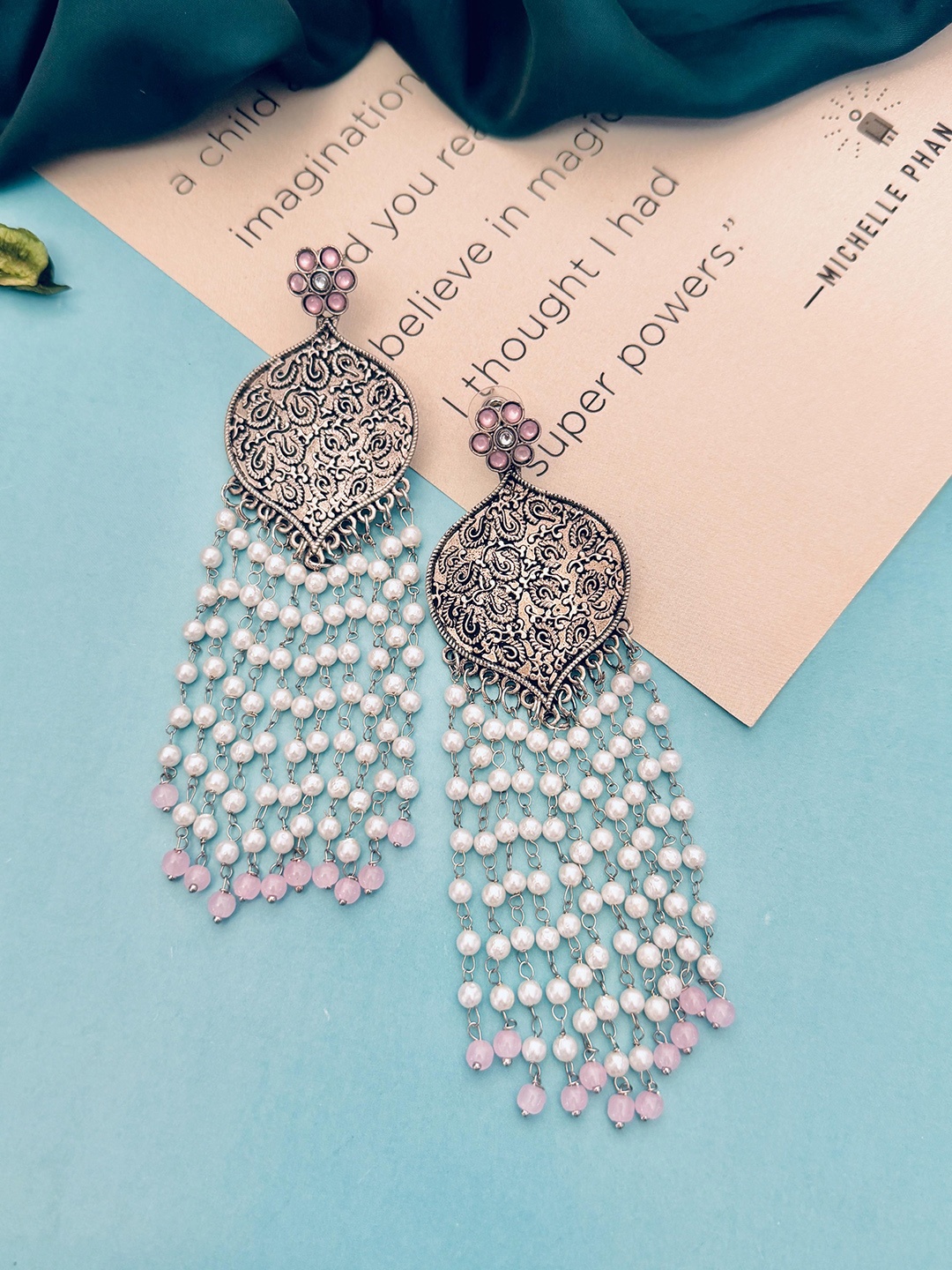 

Sangria Silver Plated Beaded Earrings