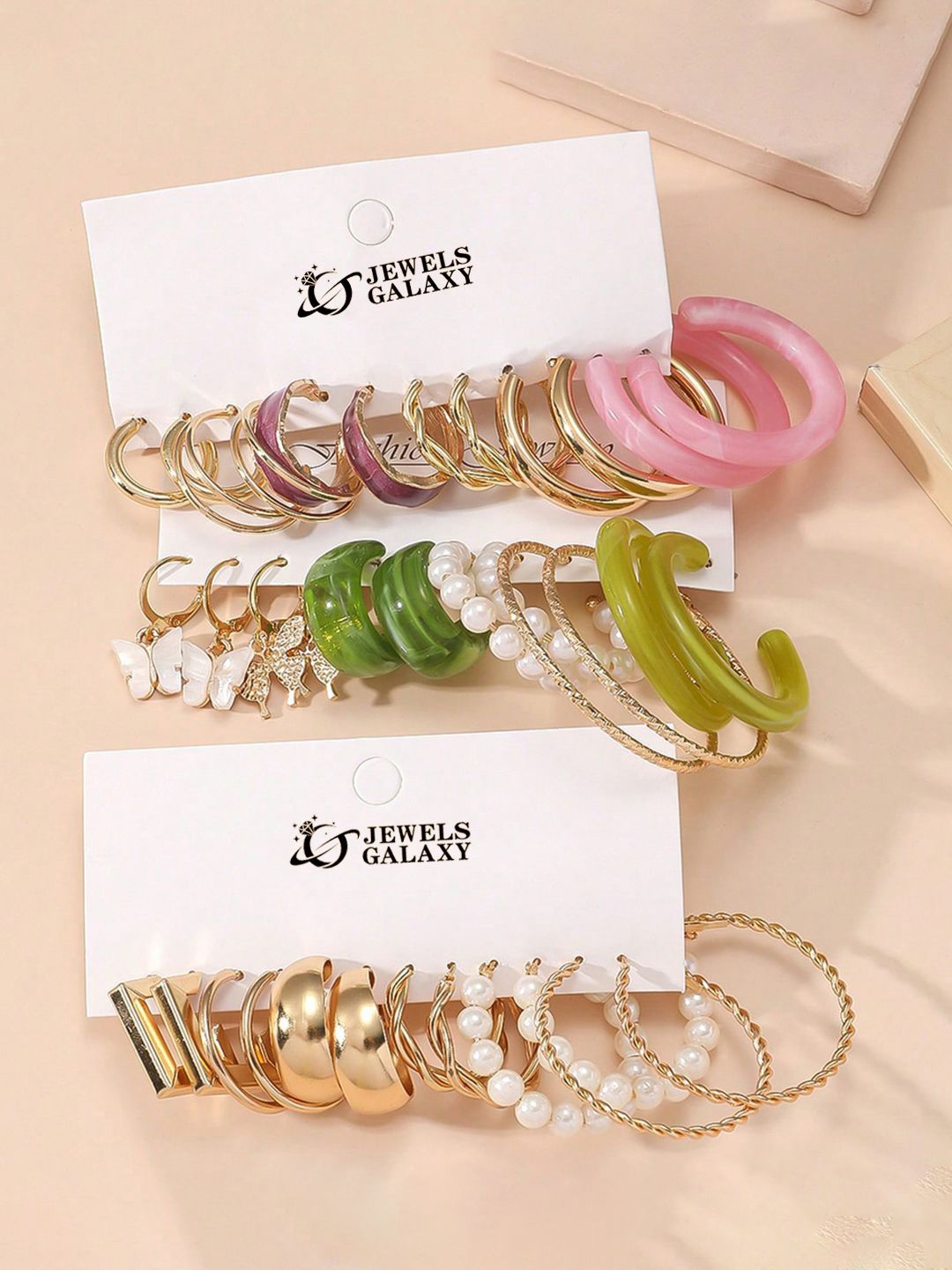 

Jewels Galaxy Contemporary Half Hoop Earrings, Gold