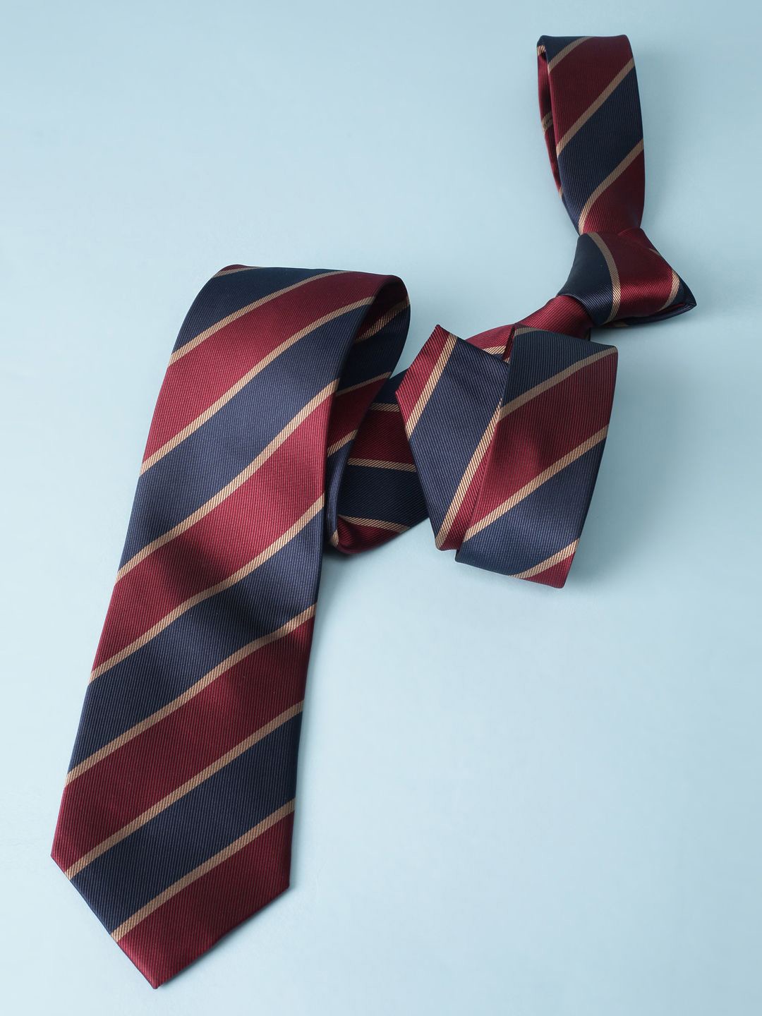 

Louis Philippe Men Striped Broad Tie, Maroon