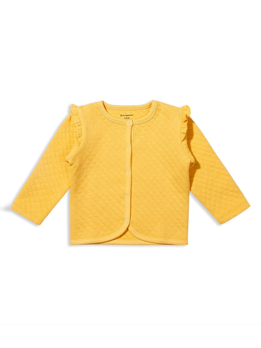 

My Milestones Girls Self Design Round Neck Pure Cotton T-shirt, Yellow