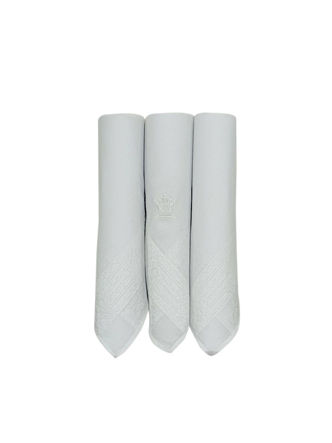 

Louis Philippe Men Pack Of 3 Cotton Handkerchief, White