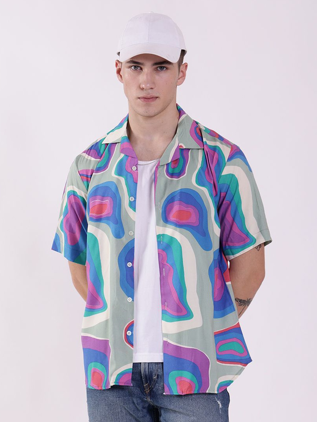 

RAYONBAY Men Relaxed Opaque Striped Casual Shirt, Multi