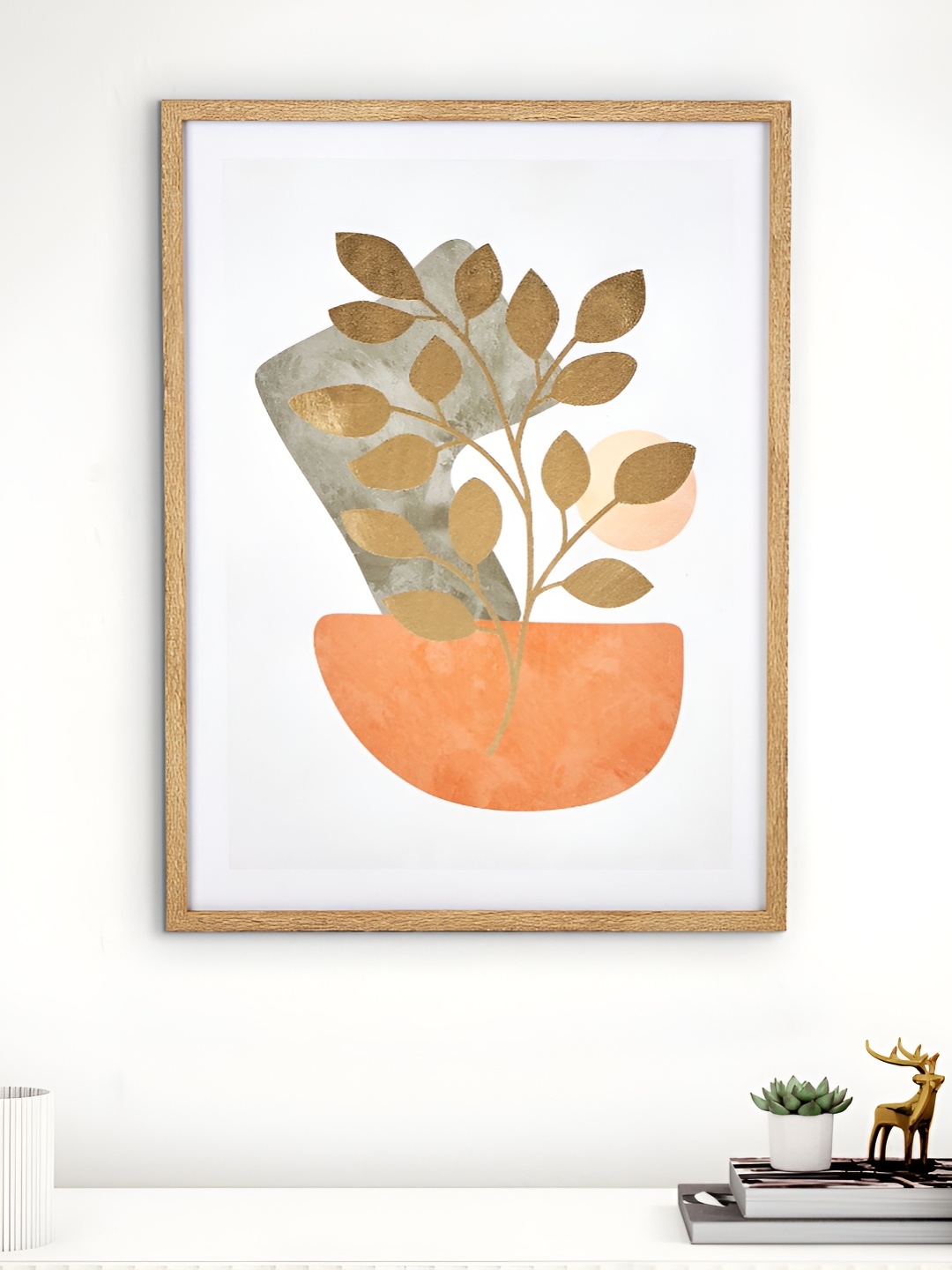 

Home Centre White & Orange Wooden Wall Photo Frame