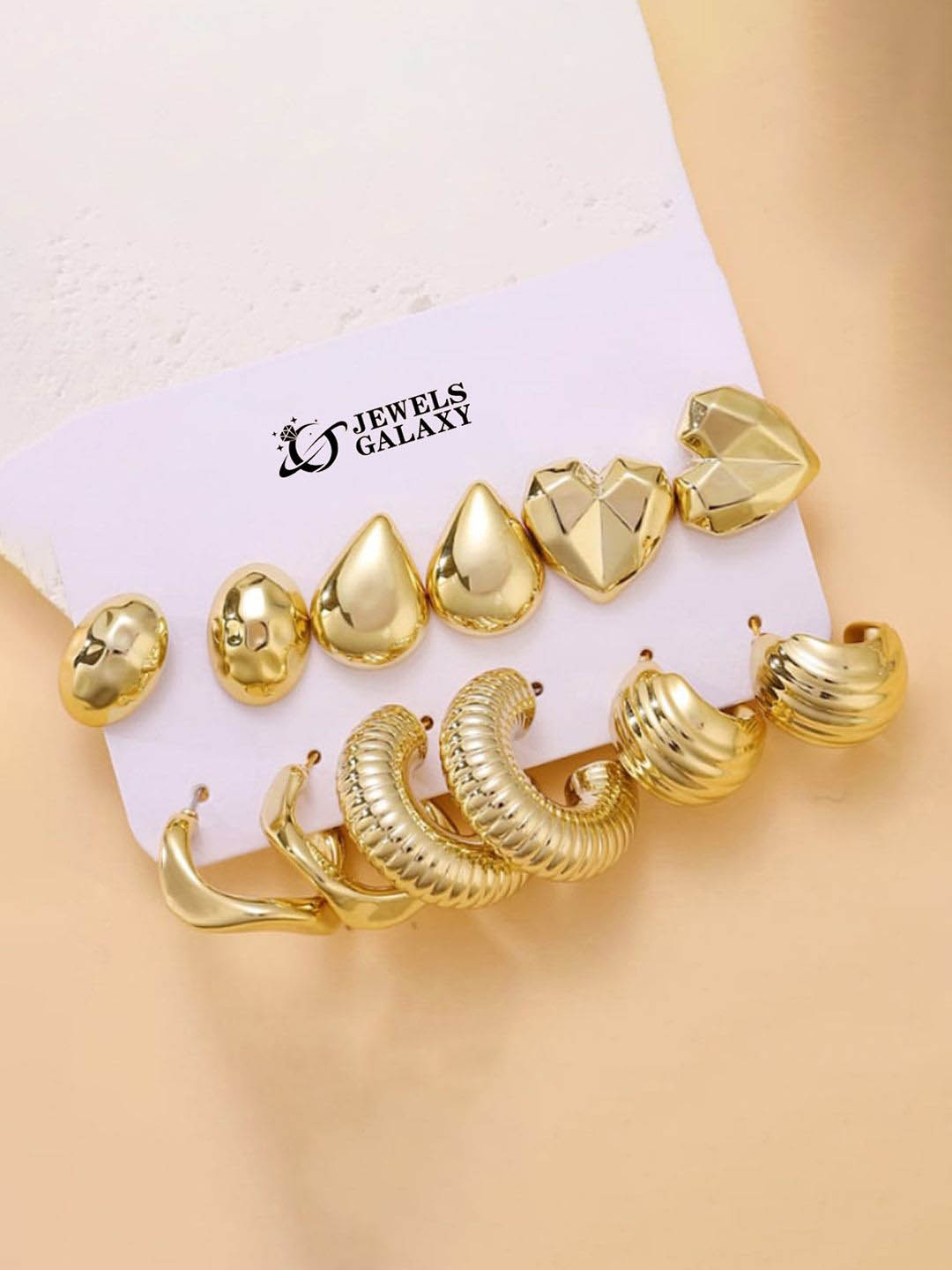 

Jewels Galaxy Contemporary Half Hoop Earrings, Gold
