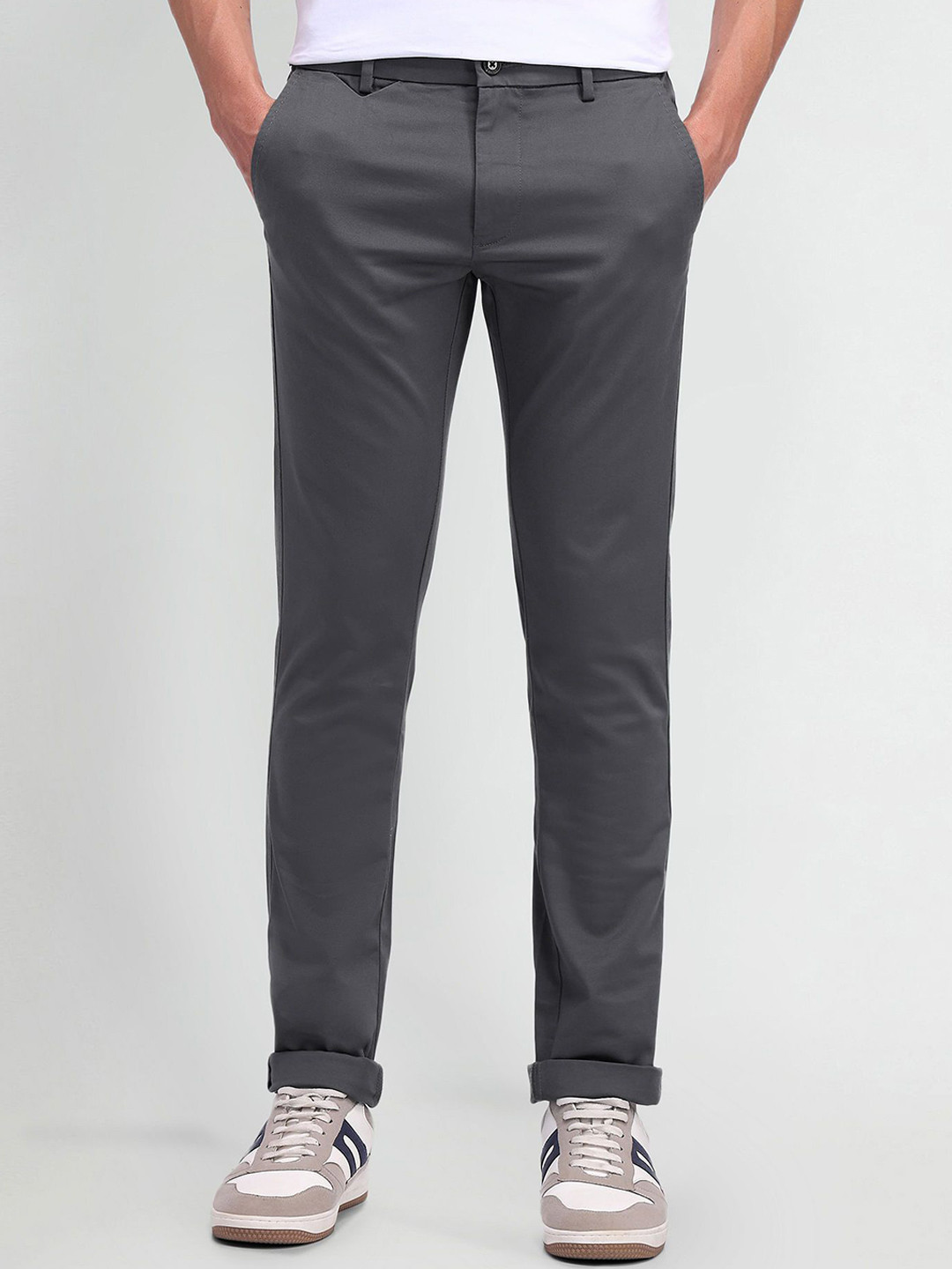 

Arrow Sport Men Urban Slim Slim Fit Trousers, Grey