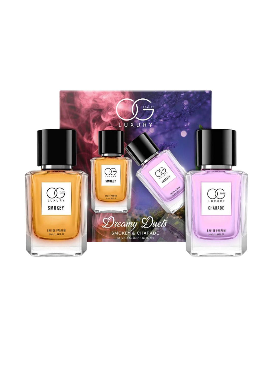 

OG BEAUTY Set Of 2 Charade & Smokey Long Lasting Eau De Parfum-50mlEach, Pink