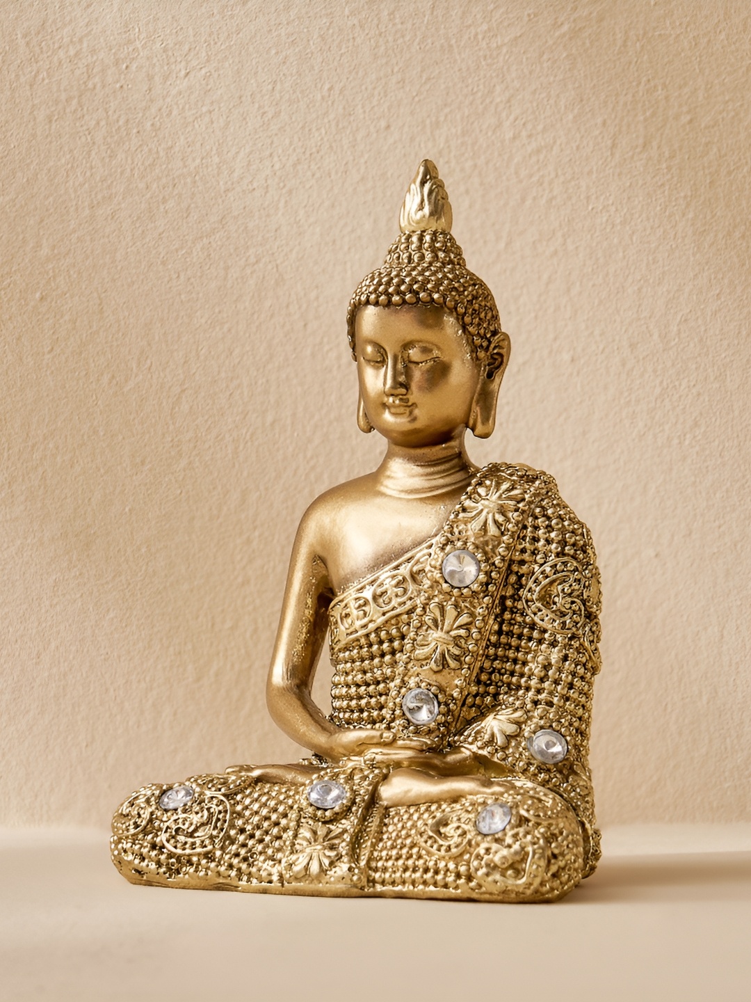 

Home Centre Corsica Tranquil Gold-Toned Buddha Figurine Showpiece