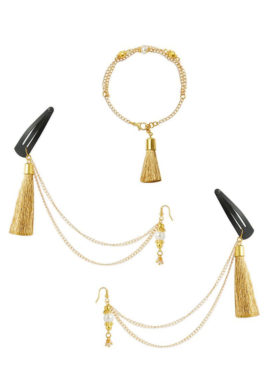 

RIBBON CANDY Beaded Jewellery Set, Gold