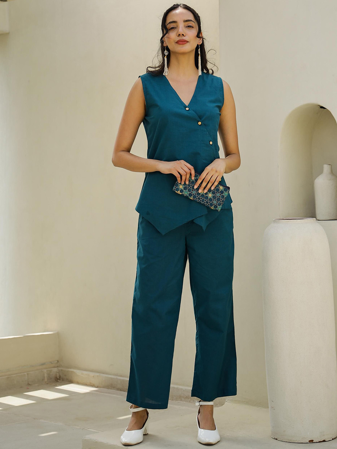 

FLAVIA CREATION Pure Cotton Top & Trouser, Blue
