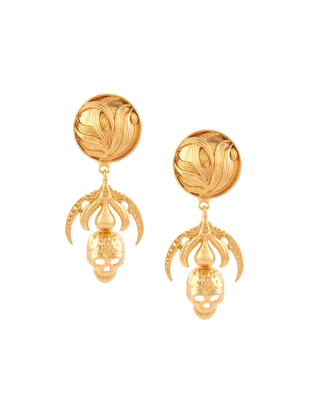 

VALLIYAN BY NITYA Contemporary Studs Earrings, Gold