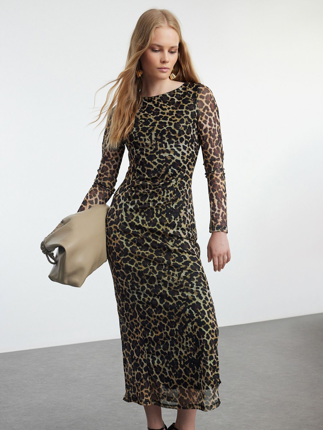 

Trendyol Animal Print Maxi Dress, Na
