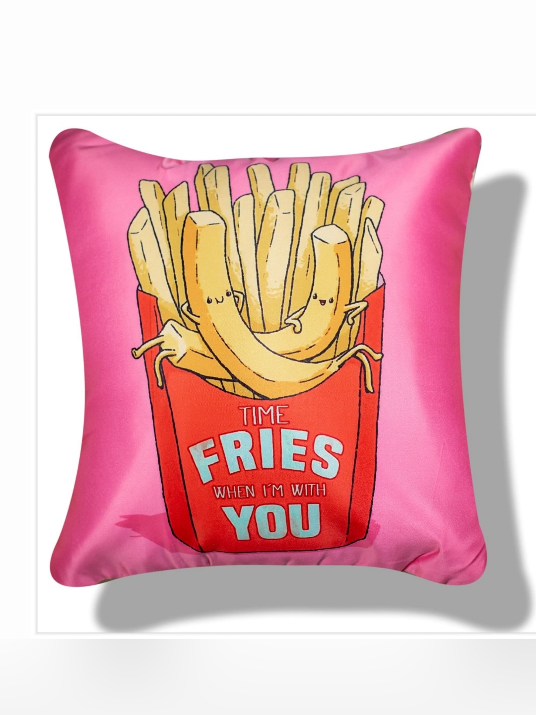 

Vendola Pink & Yellow Quirky Satin Square Cushion Covers