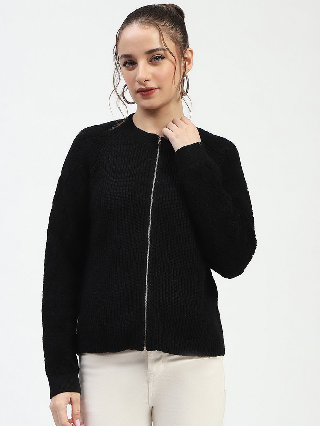 

Madame Women Ribbed Sweaters, Black