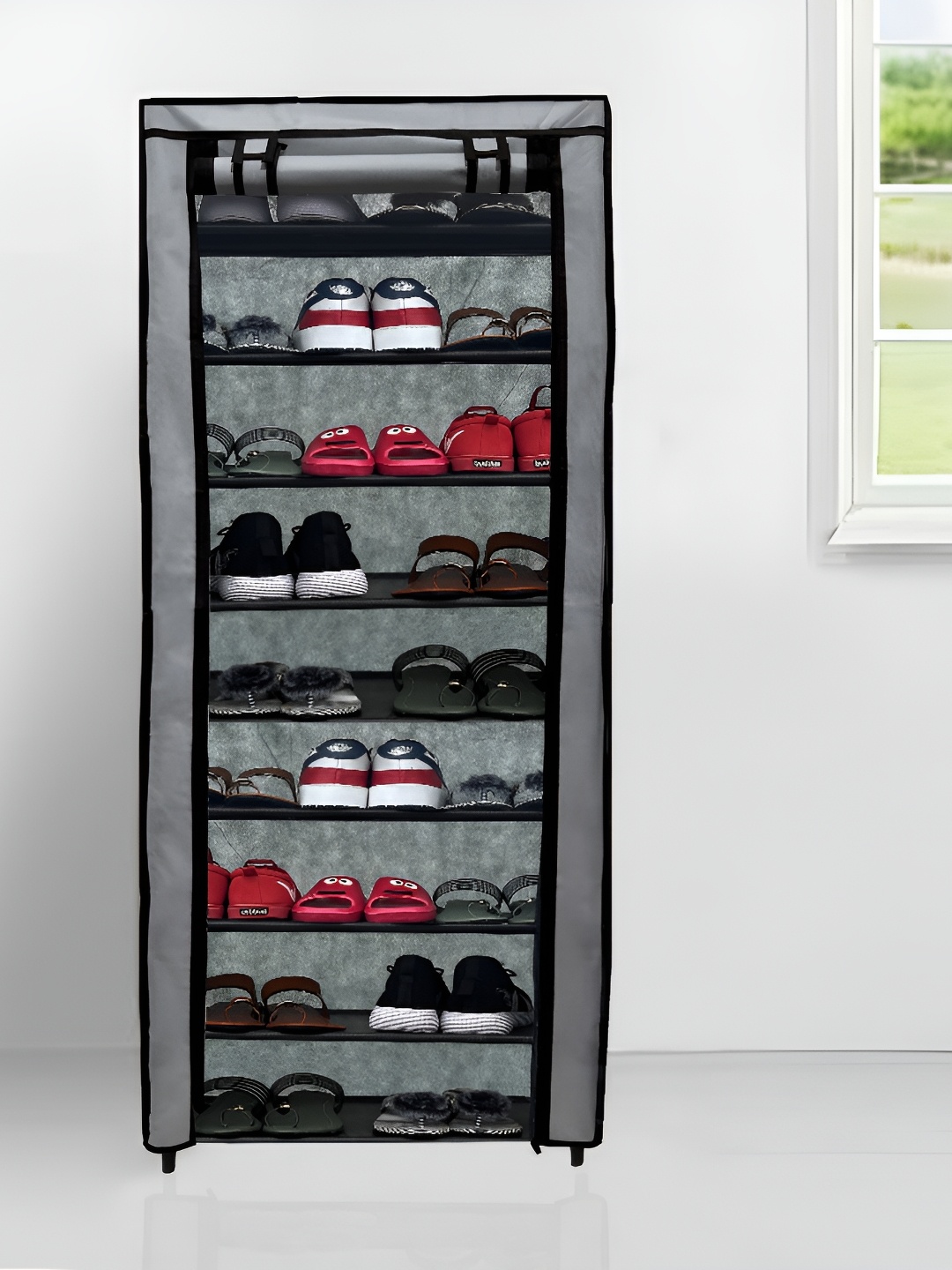 

Urban Choice Grey & Black 9-Tier Rectangular Shoes Rack