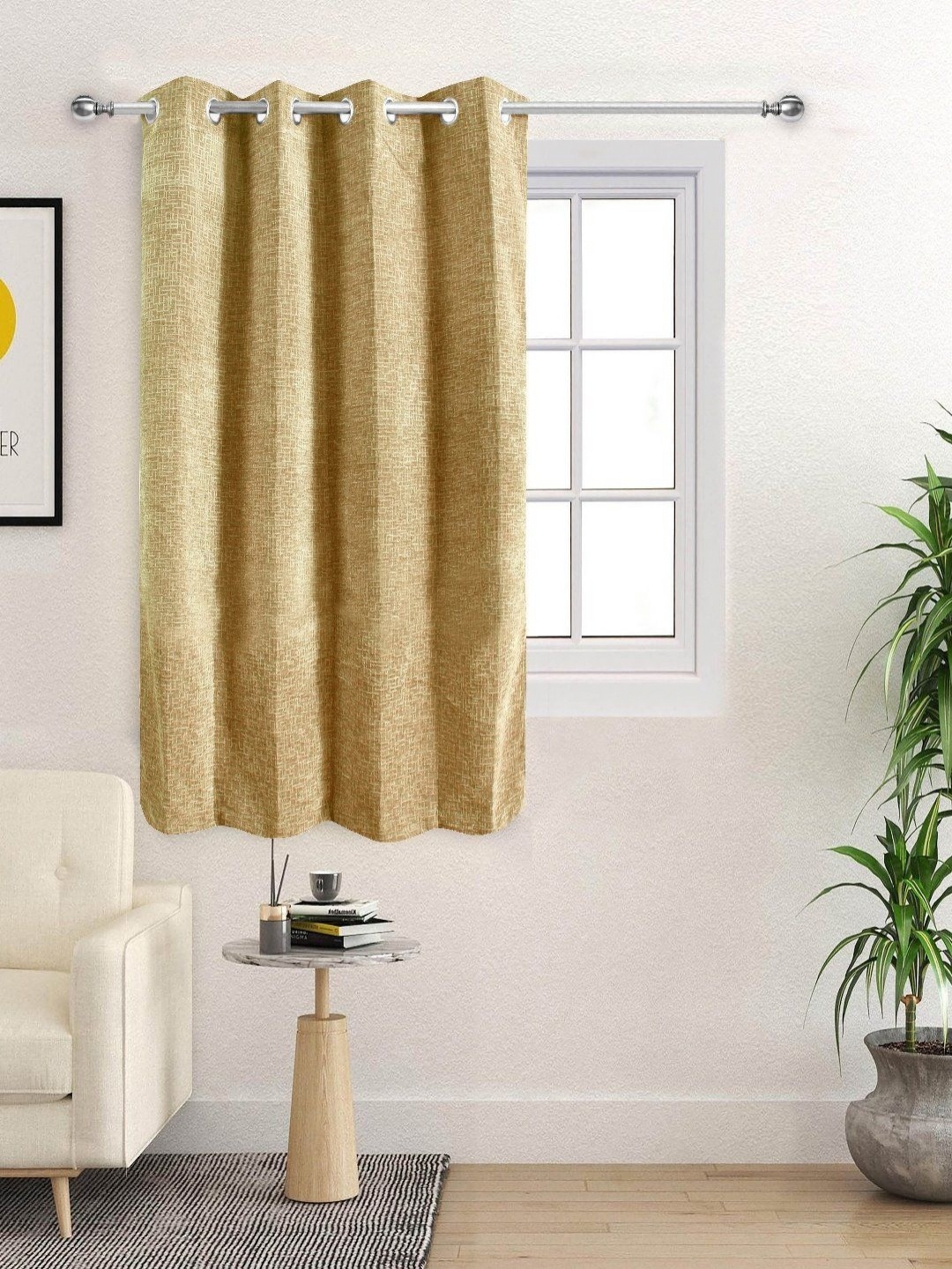 

Saral Home Gold-Toned Black Out Window Curtain