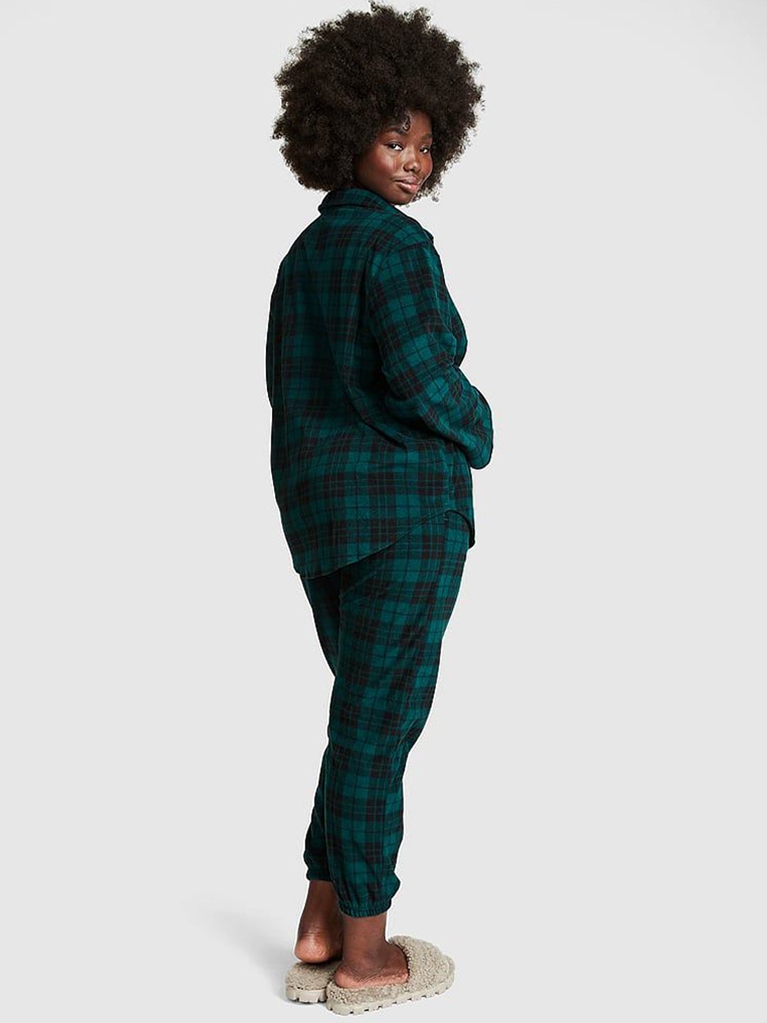 

Victoria's Secret Women Checked Night suit, Green