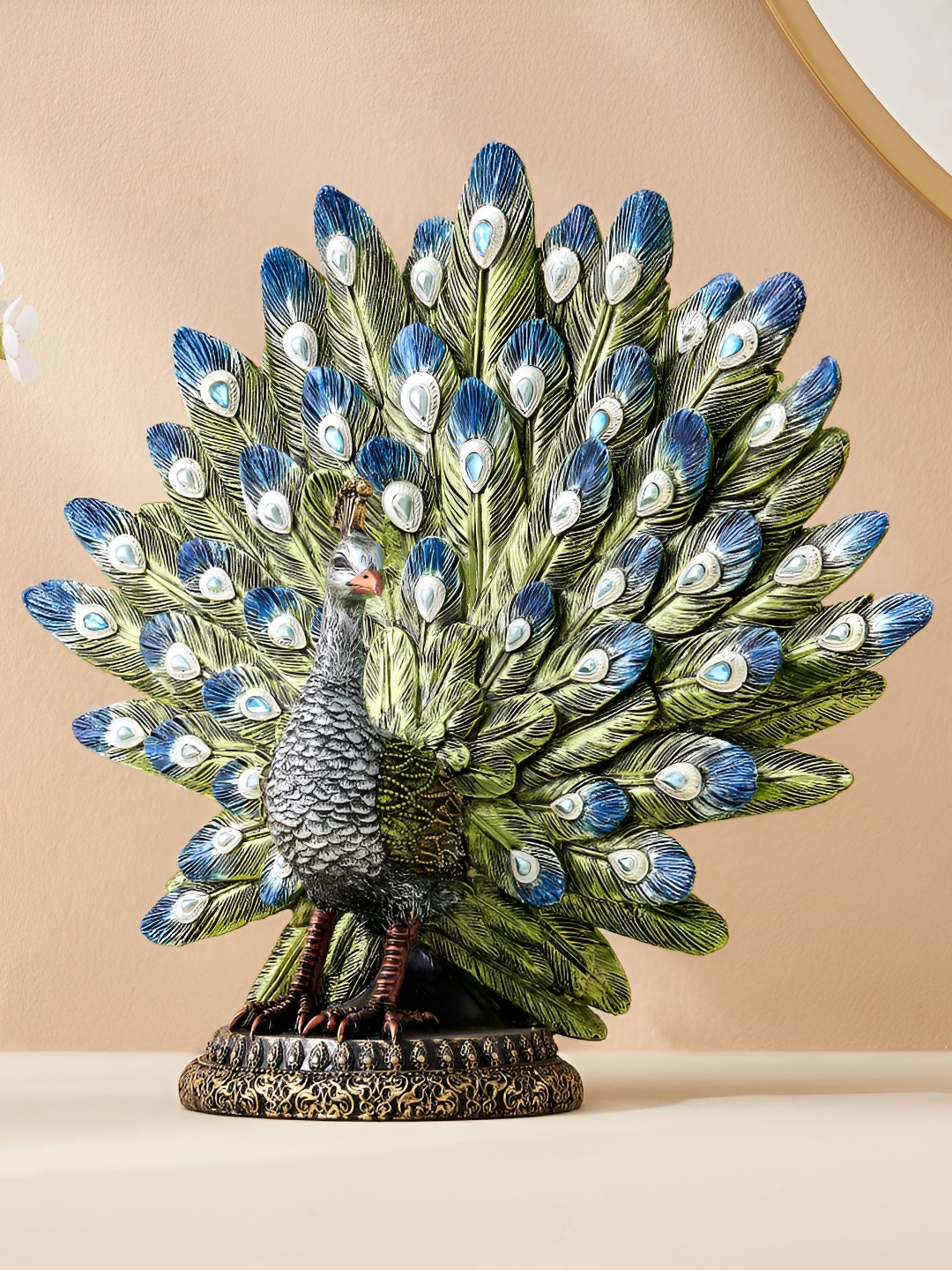 

Home Centre Mayur Rumi Teal & Blue Figurine Peacock Showpiece