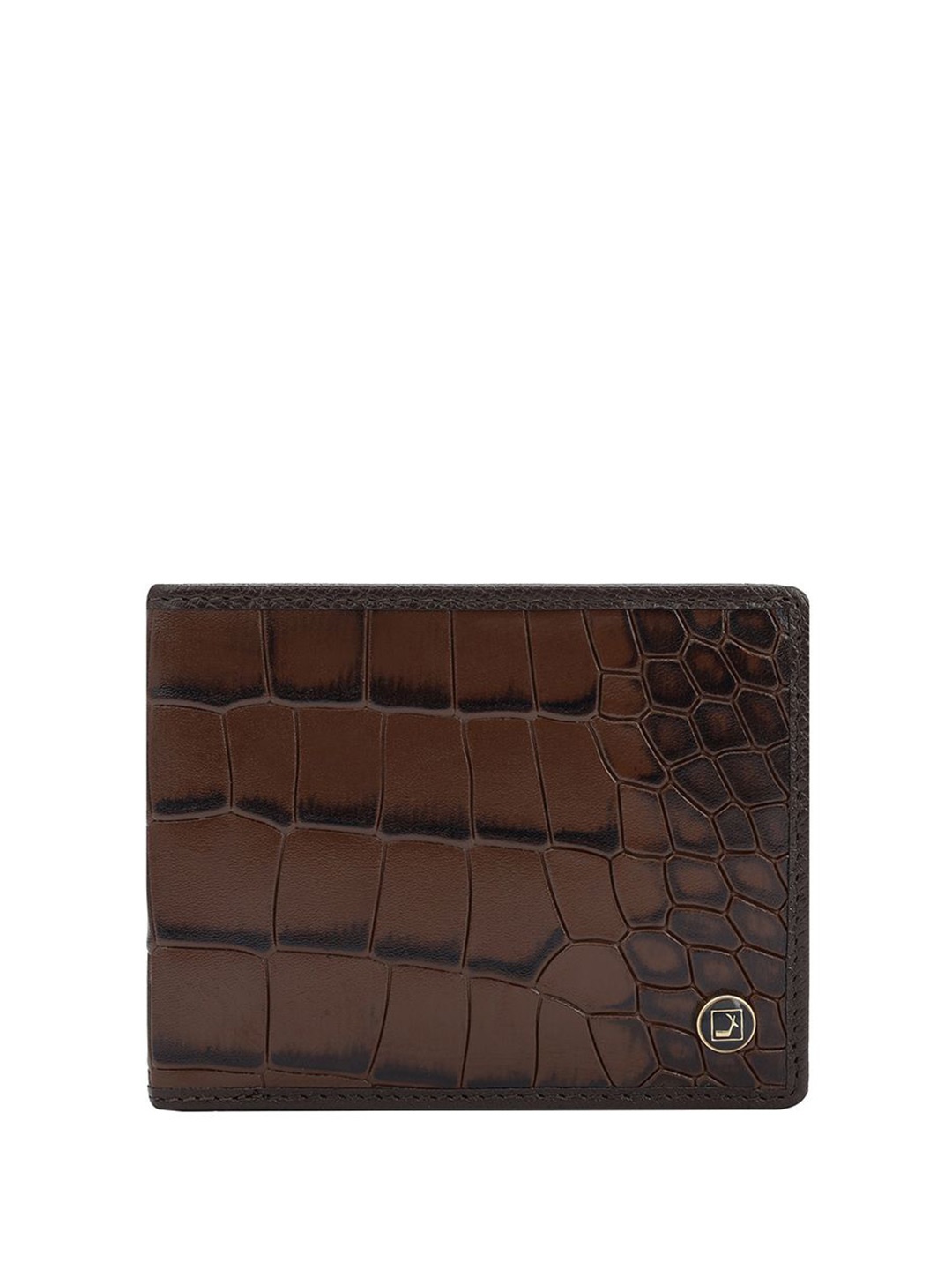

Da Milano Men Textured Leather Two Fold Wallet, Brown