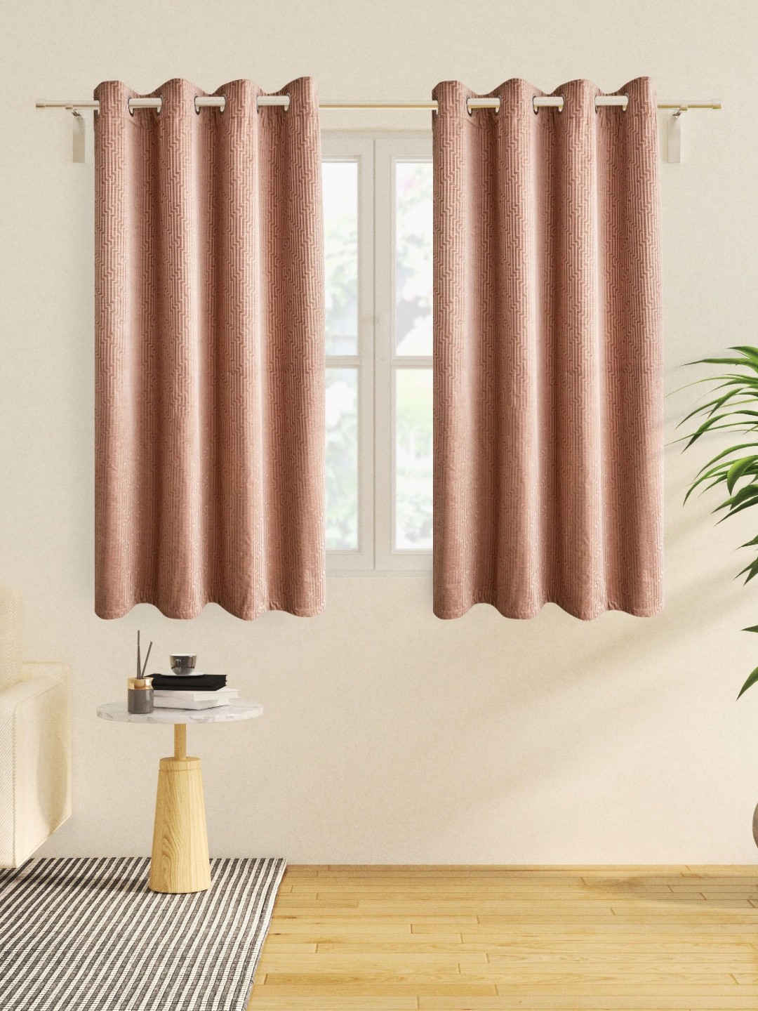 

Home Centre Calamus Oriental Bronze-Toned Geometric Room Darkening Window Curtain