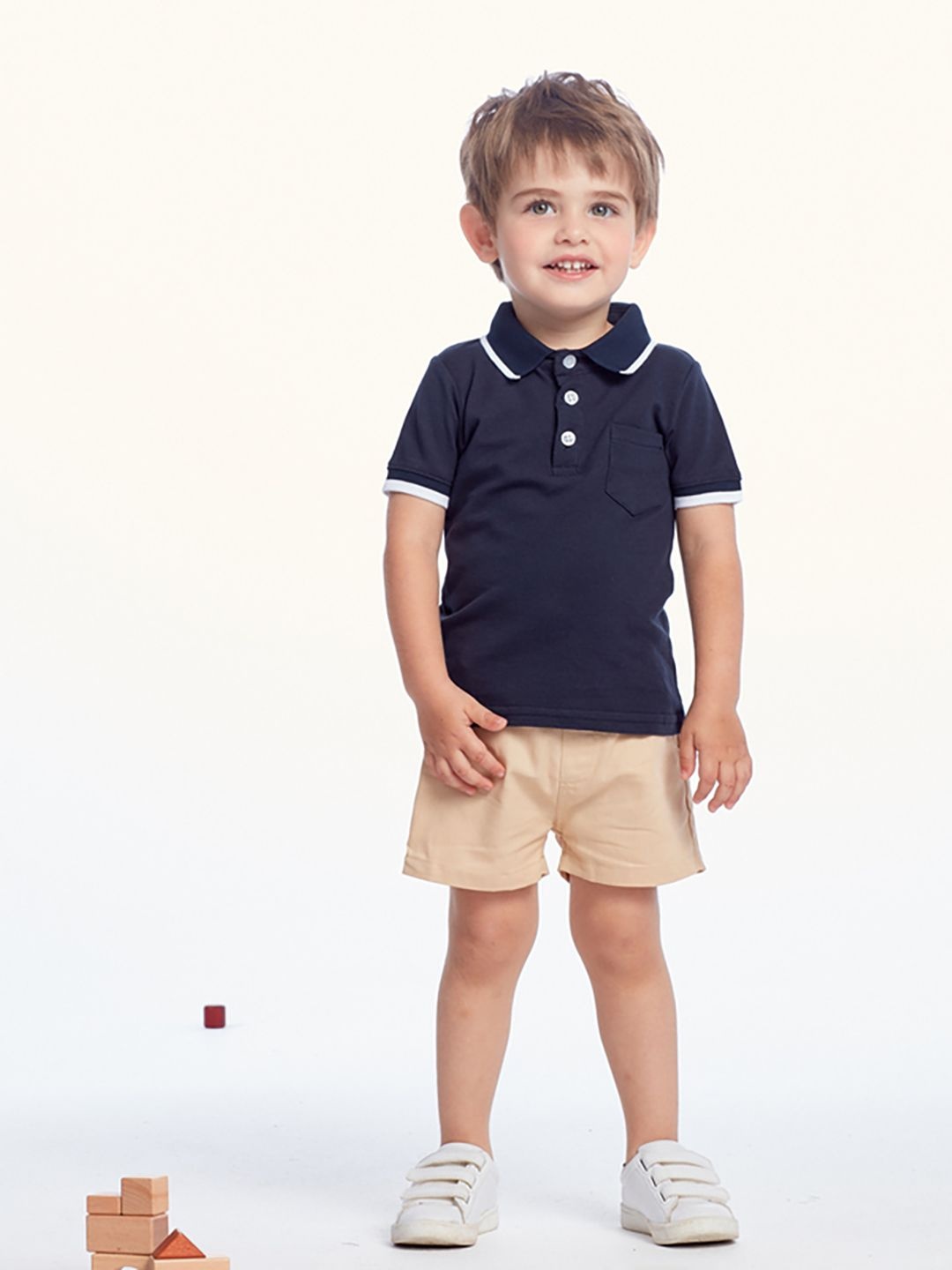 

JC SPARKLE Boys Polo Collar T-shirt With Shorts, Navy blue