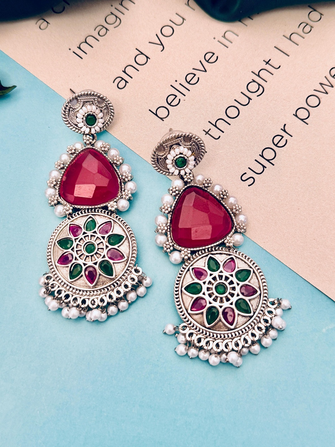 

Sangria Silver Plated Beaded Earrings