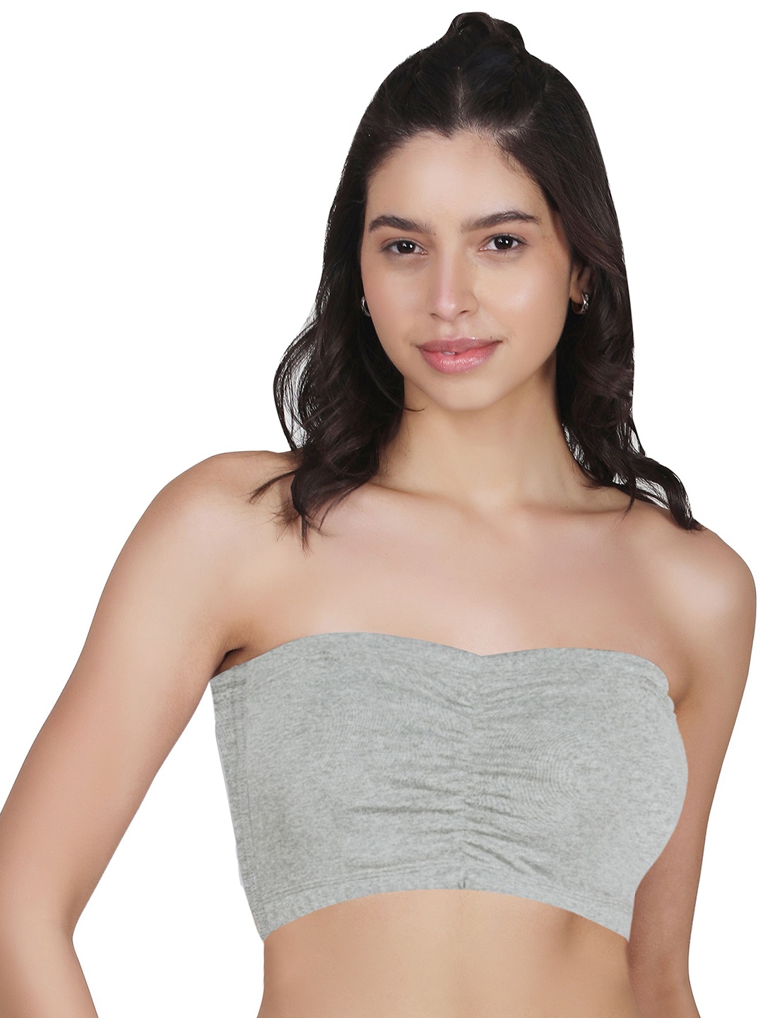 

DChica Women Tube Bra, Grey