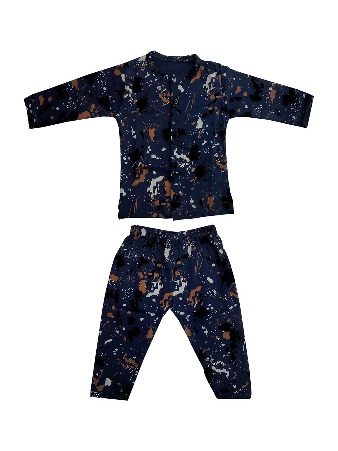 

Zoom Minimondo Kids Printed Pure Cotton Night suit, Navy blue