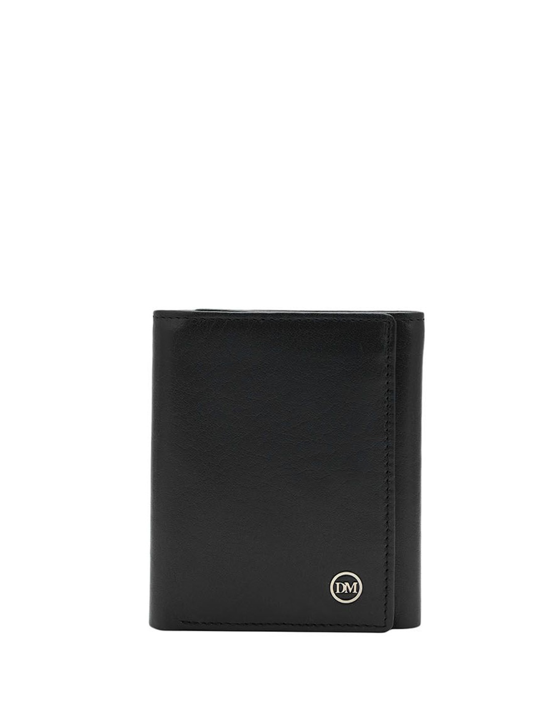 

Da Milano Men Solid Leather Three Fold Wallet, Black