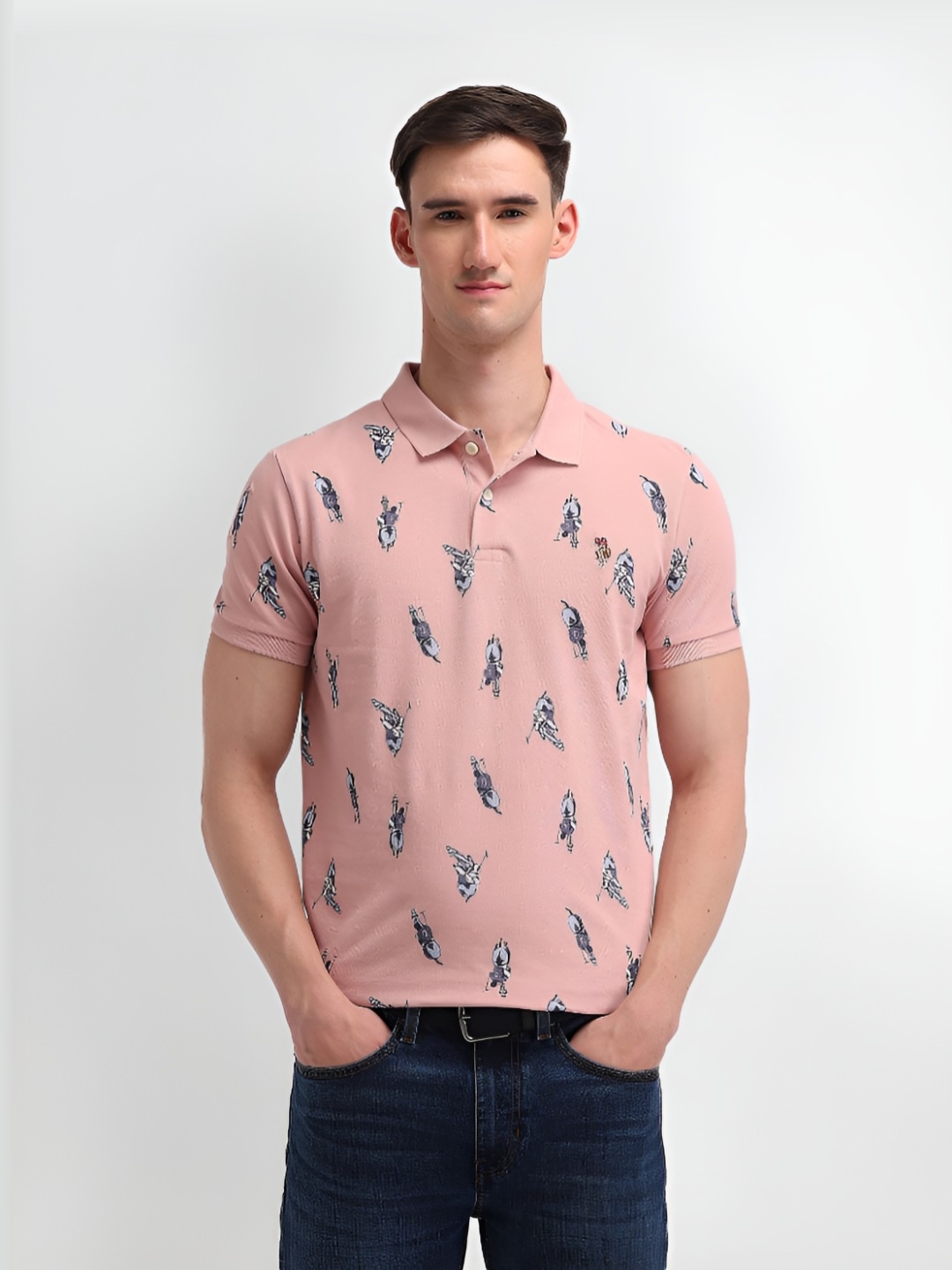 

U.S. Polo Assn. Denim Co. Men Printed Polo Collar T-shirt, Pink