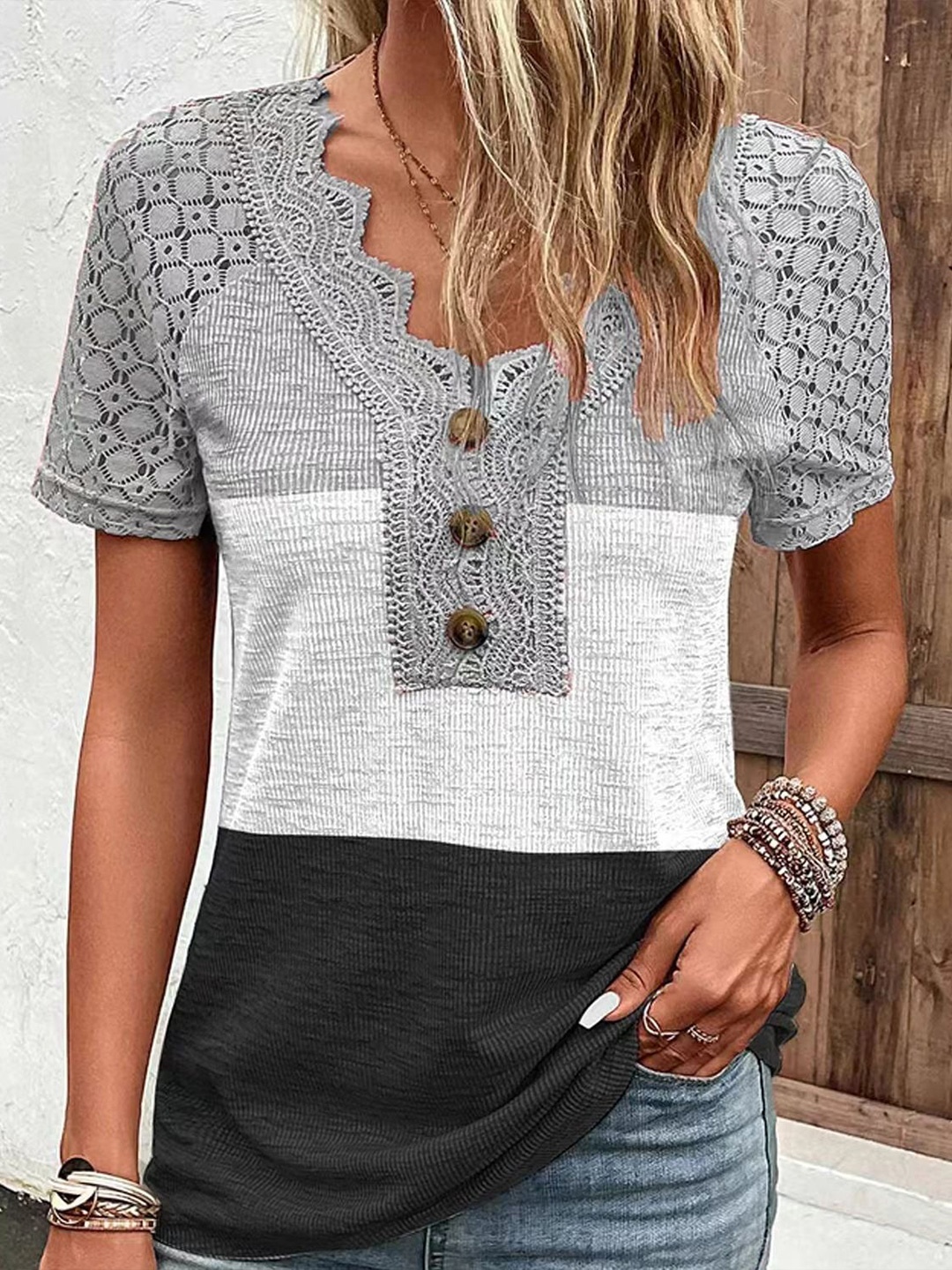 

StyleCast Shirt Style Top, Grey