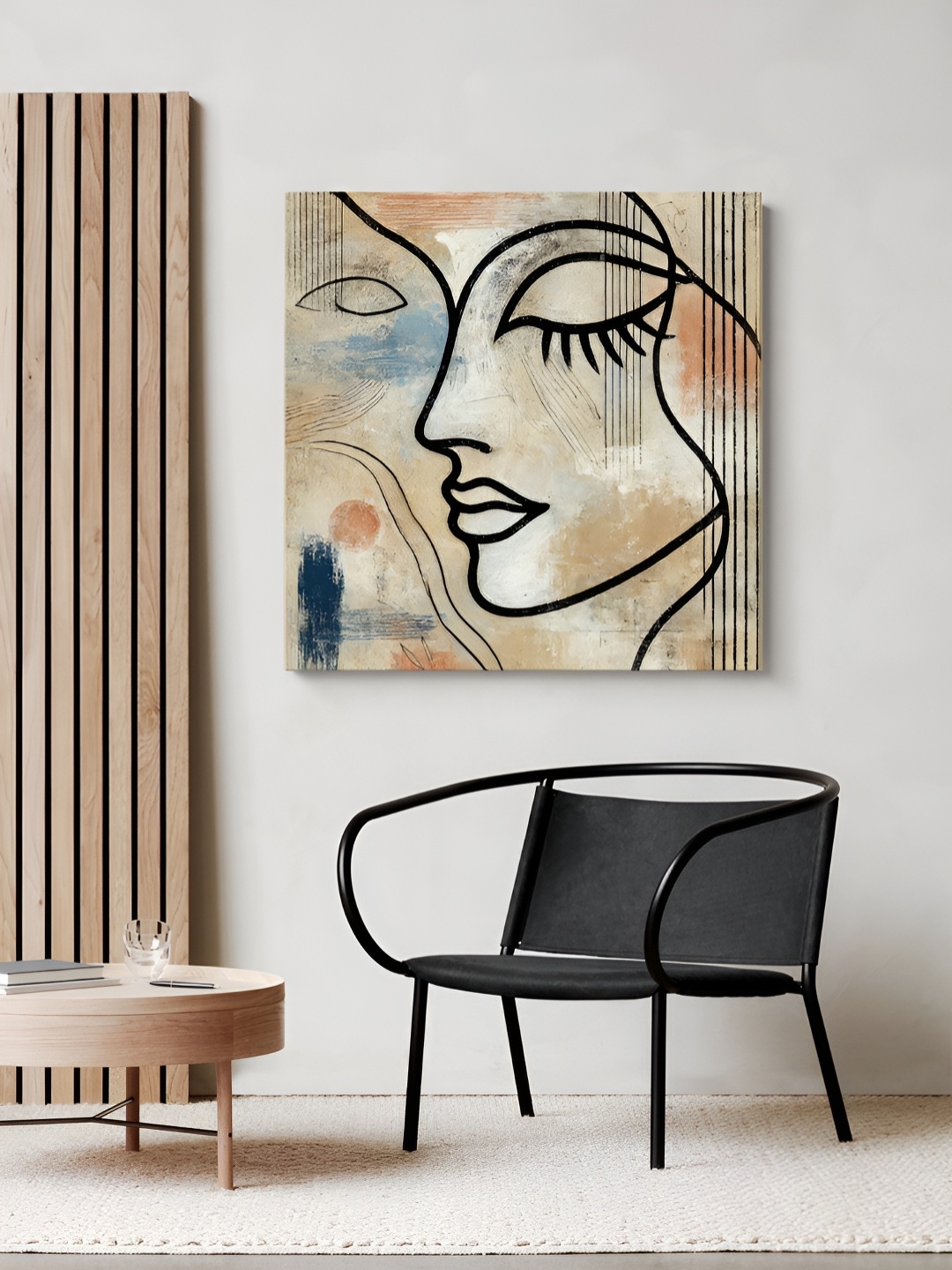 

999Store Brown & Black Abstract Face Canvas Wall Art