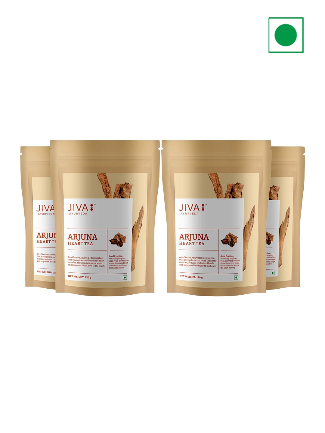 

Jiva Set Of 4 Arjuna Tea Powder- 150g Each, White