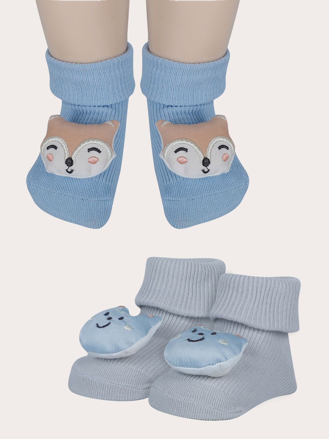 

Baby Moo Unisex Kids Cotton Booties, Blue