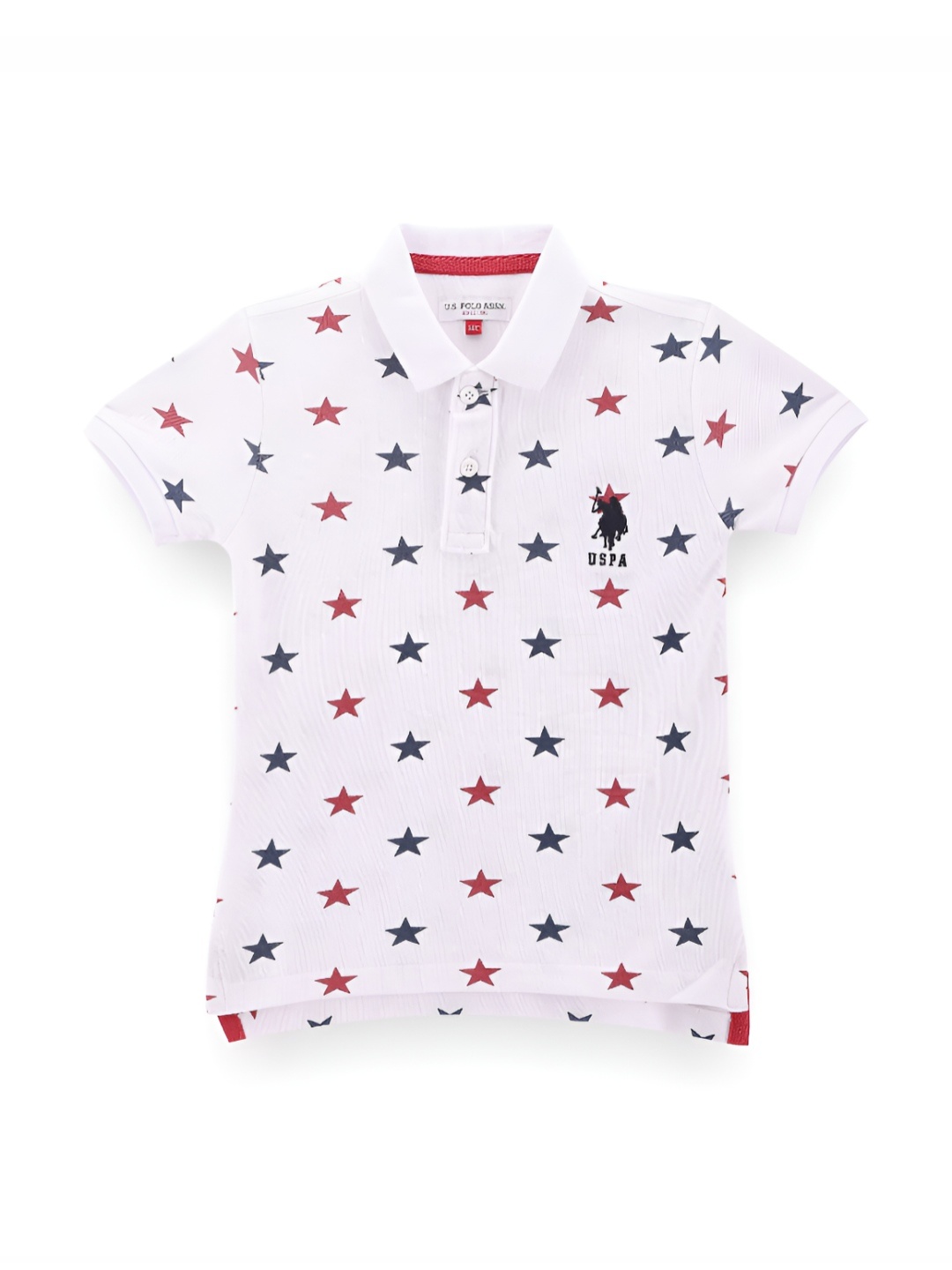 

U.S. Polo Assn. Kids Boys Graphic Printed Polo Collar Cotton T-shirt, White