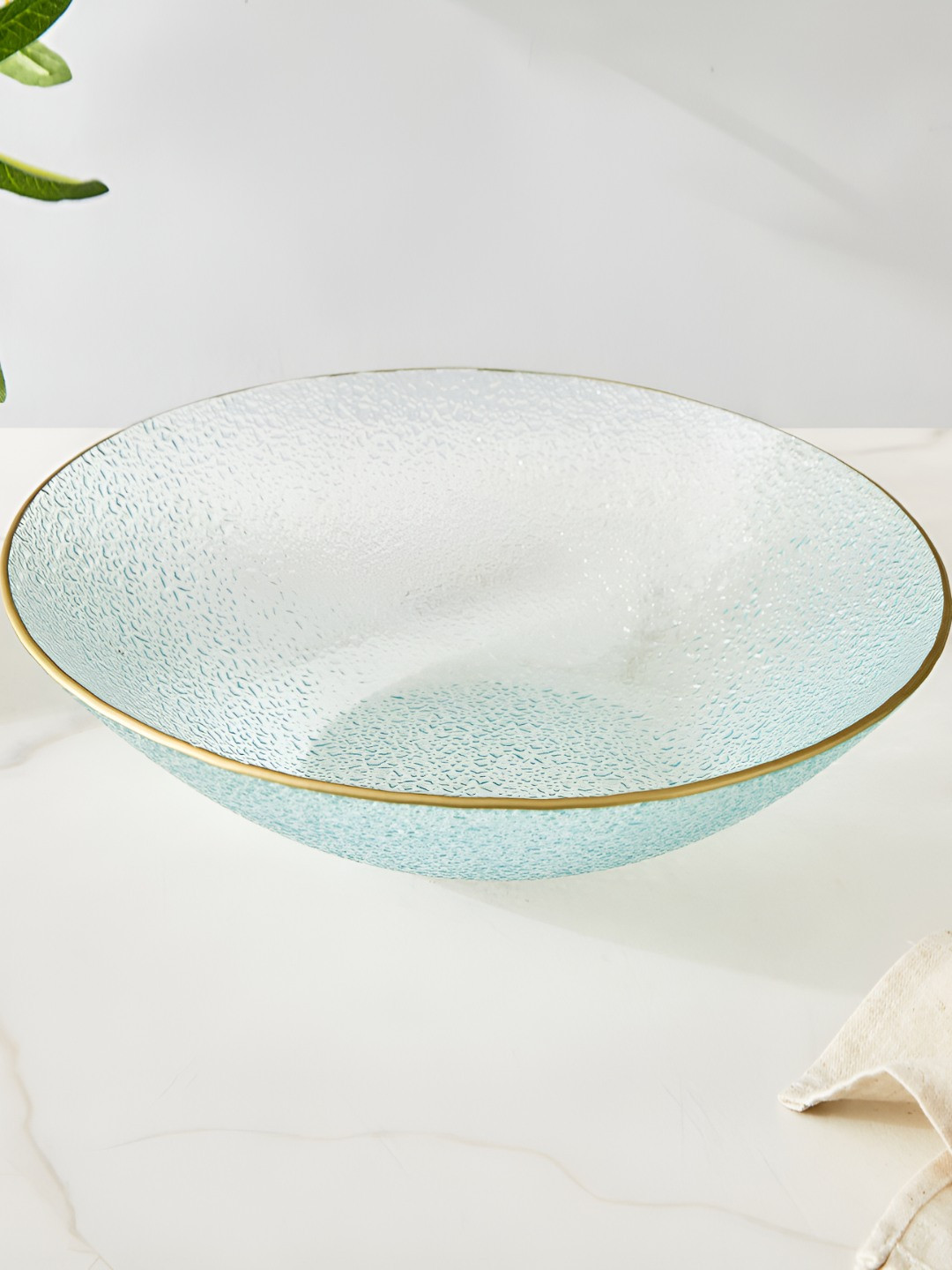 

Home Centre Abaco Barney Transparent Textured Glass Serving Bowl 3L