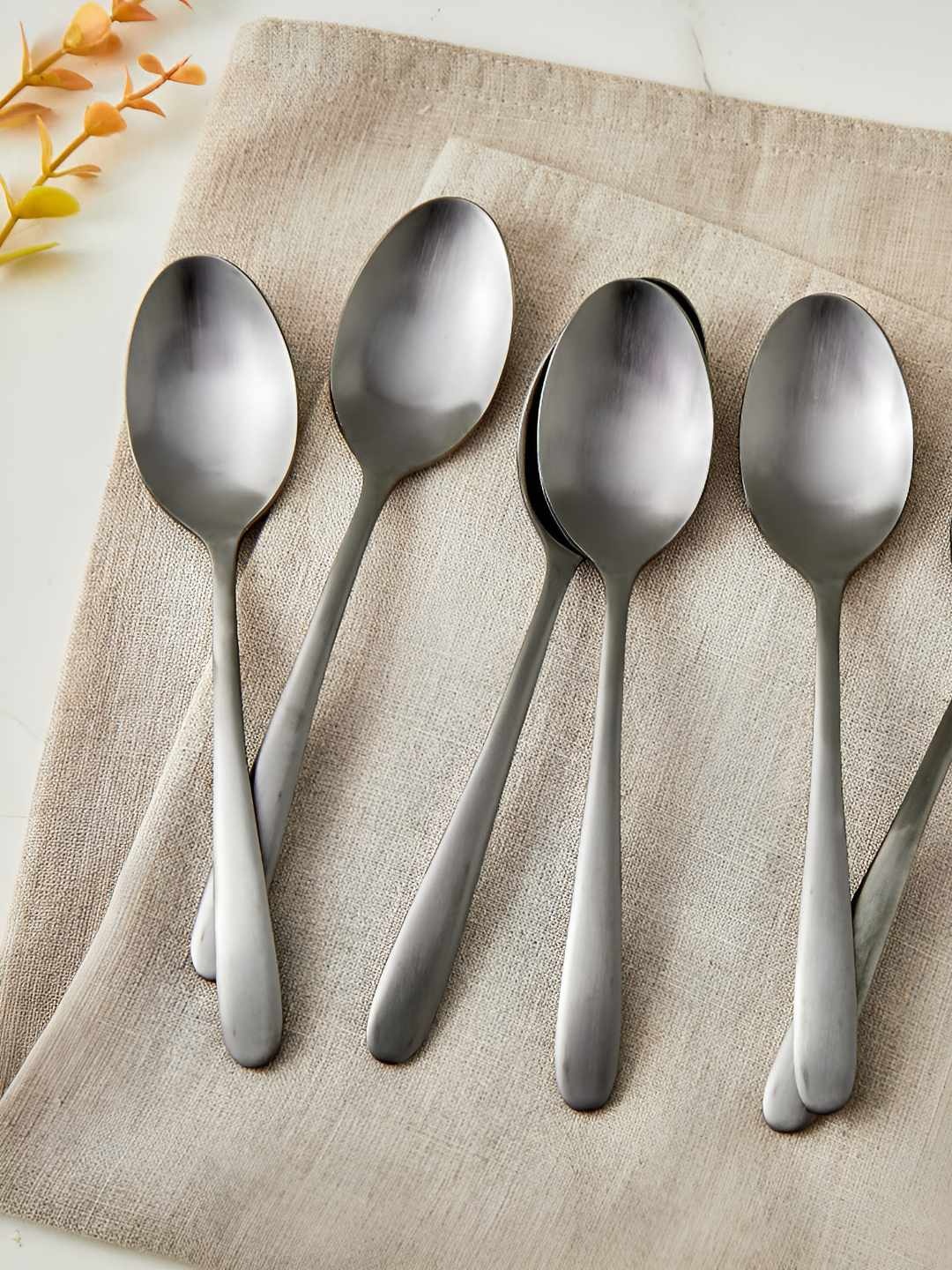 

Home Centre glister Silver-Toned 6 Pieces Stainless Steel Tea Spoon