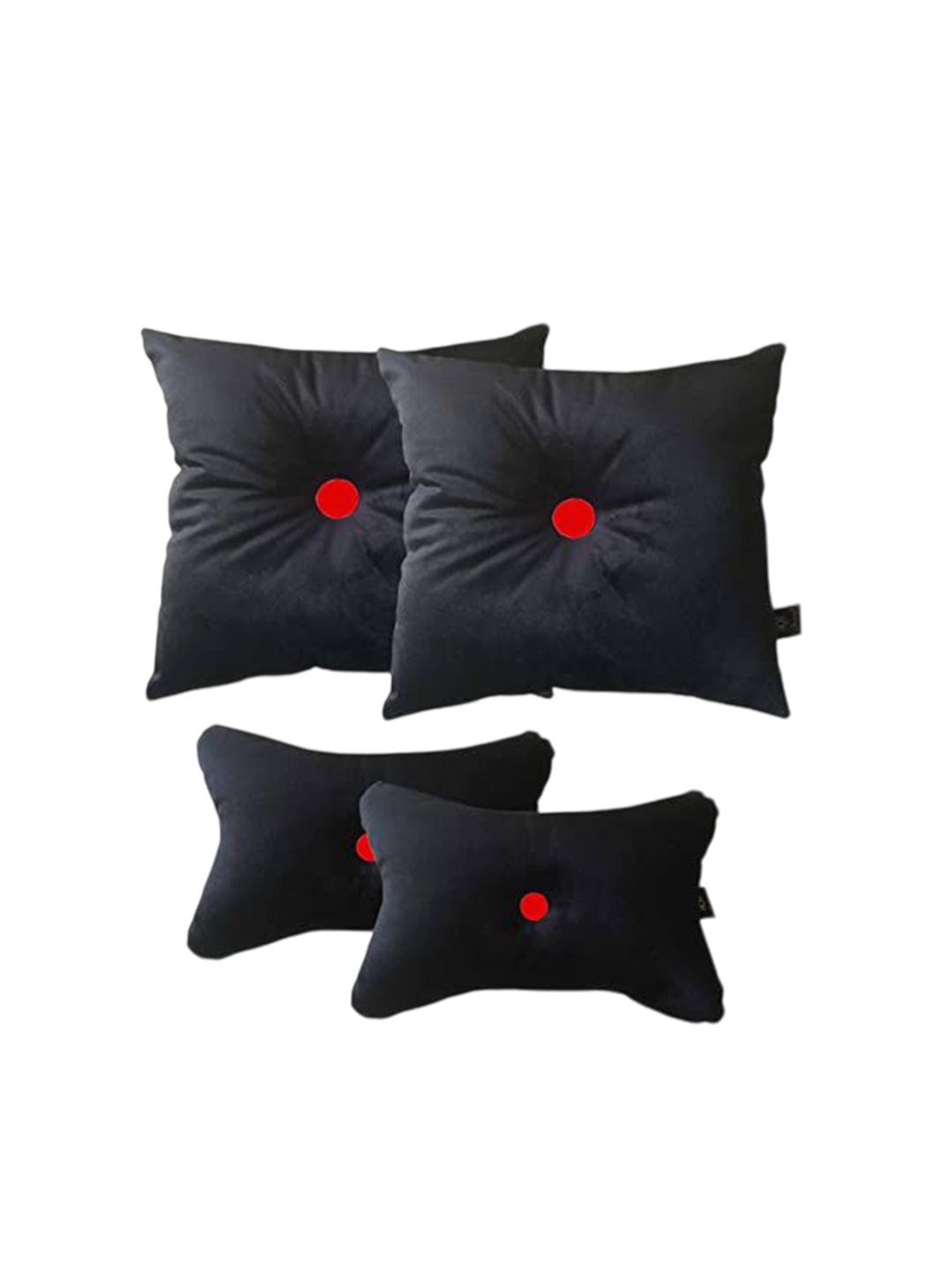 

Lushomes 4 Pieces Cushions & Car Seat Neck Pillow, Black