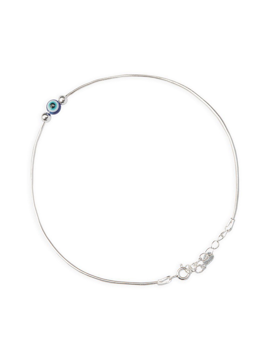 

925 SILLER Sterling Silver Rhodium-Plated Single Anklet