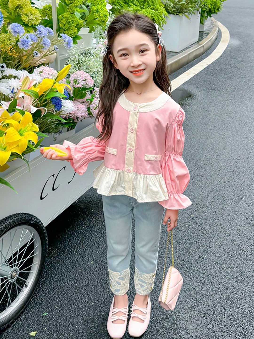 

StyleCast x Revolte Girls Colourblocked Round Neck Cotton Top, Pink