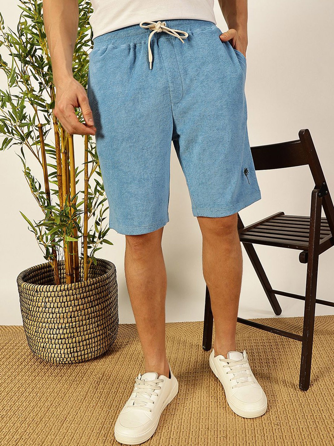 

Thomas Scott Men Blue Mid-Rise Relaxed Fit Knitted Shorts