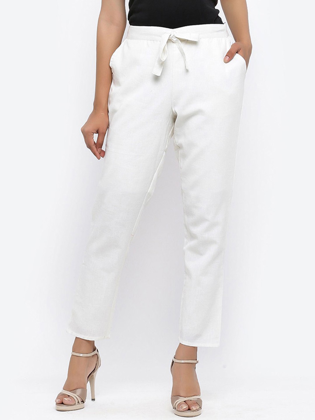

YASH GALLERY Women Trousers, White