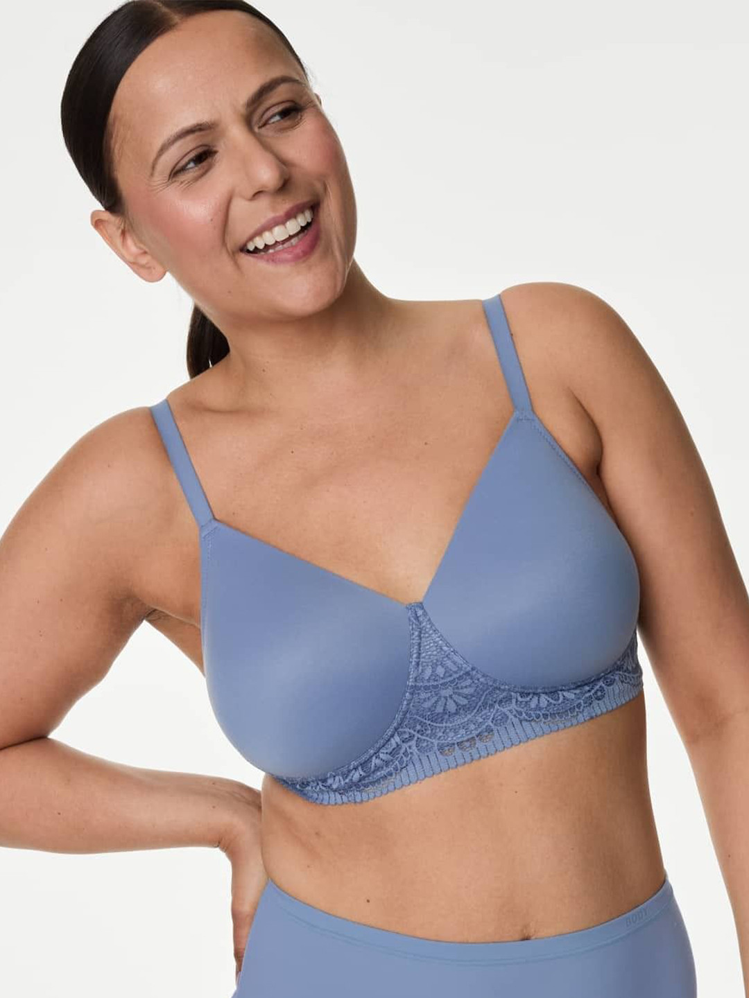 

Marks & Spencer Floral Bra Full Coverage Lightly Padded, Blue